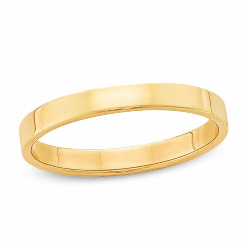 Flat Round 3mm, 18ct Yellow Gold Wedding Ring Complete | DX