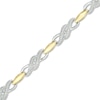 Thumbnail Image 0 of Diamond Accent Crossover Bracelet in Sterling Silver and 10K Gold Plate - 7.25"