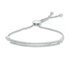Thumbnail Image 1 of 1/4 CT. T.W. Diamond Two Row Bolo Bracelet in Sterling Silver - 8.75"
