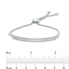 Thumbnail Image 2 of 1/4 CT. T.W. Diamond Two Row Bolo Bracelet in Sterling Silver - 8.75"