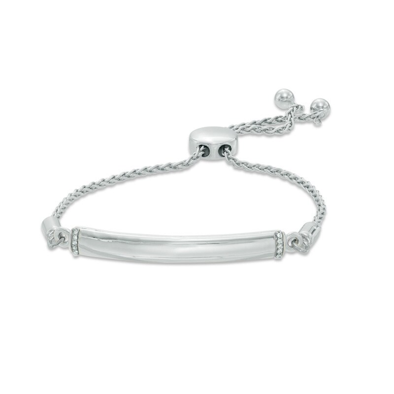 Main Image 1 of Diamond Accent Bolo Bracelet in Sterling Silver - 8.0"