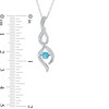 Thumbnail Image 2 of 4.0mm Swiss Blue Topaz and Lab-Created White Sapphire Infinity Pendant in Sterling Silver