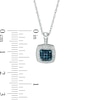 Thumbnail Image 3 of 1/8 CT. T.W. Enhanced Blue and White Diamond Frame Pendant, Earrings and Ring Set in Sterling Silver - Size 7