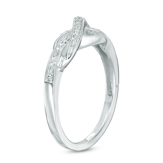 1/6 CT. T.w. Diamond Infinity Pendant, Earrings and Ring Set in Sterling Silver - Size 7