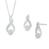 Thumbnail Image 1 of Diamond Accent Infinity Earrings and Pendant Set in Sterling Silver