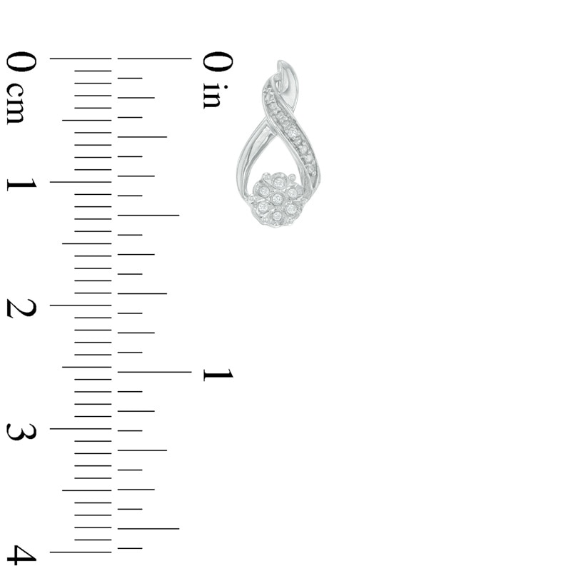 Main Image 3 of Diamond Accent Infinity Earrings and Pendant Set in Sterling Silver