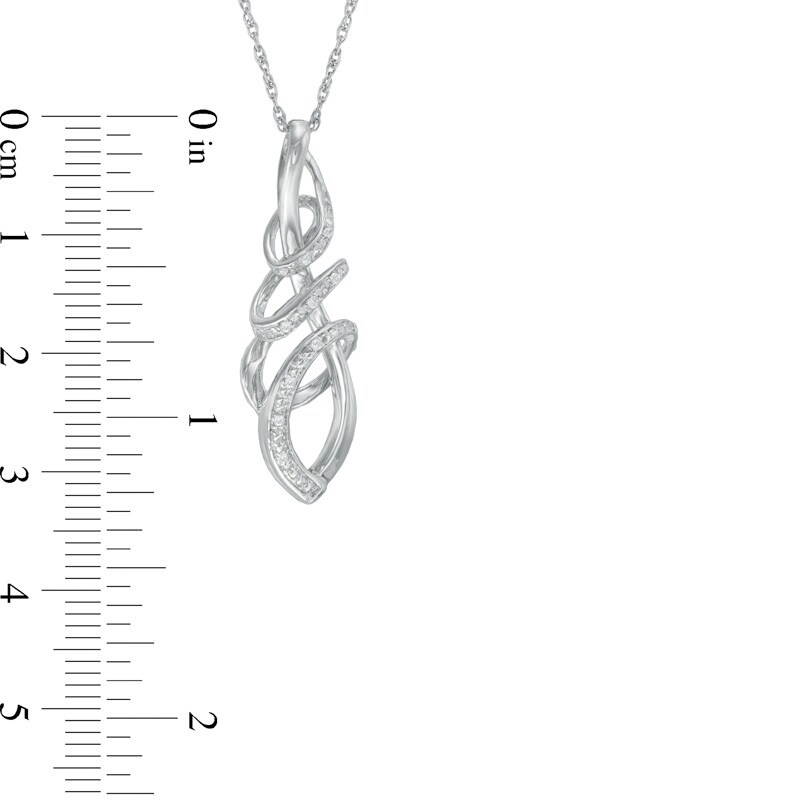 Main Image 2 of Diamond Accent Intertwining Pendant in Sterling Silver