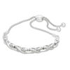 Thumbnail Image 1 of 1/3 CT. T.W. Diamond "X" Link Bolo Bracelet in Sterling Silver - 9.5"