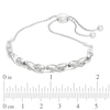 Thumbnail Image 2 of 1/3 CT. T.W. Diamond "X" Link Bolo Bracelet in Sterling Silver - 9.5"