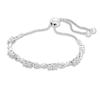 Thumbnail Image 1 of Diamond Accent Duos and Infinity Bolo Bracelet in Sterling Silver - 9.5"