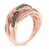 Thumbnail Image 2 of 1/2 CT. T.W. Champagne and White Diamond Woven Ring in 10K Rose Gold