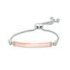 Thumbnail Image 0 of Diamond Accent Bolo Bar Bracelet in Sterling Silver with 14K Rose Gold Plating - 8.5"