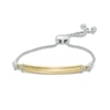 Thumbnail Image 0 of Diamond Accent Bar Bolo Bracelet in Sterling Silver with 14K Gold Plate - 8.5