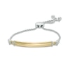Thumbnail Image 1 of Diamond Accent Bar Bolo Bracelet in Sterling Silver with 14K Gold Plate - 8.5