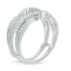 Thumbnail Image 2 of 1/3 CT. T.W. Diamond Crossover Solitaire Enhancer in 10K White Gold
