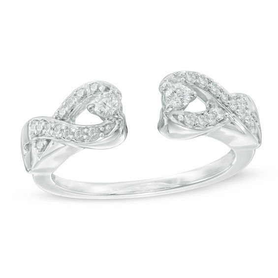 1 3 Ct T W Diamond Infinity Solitaire Enhancer In 10k White Gold T W Diamond Infinity Solitaire Enhancer In 10k White Gold