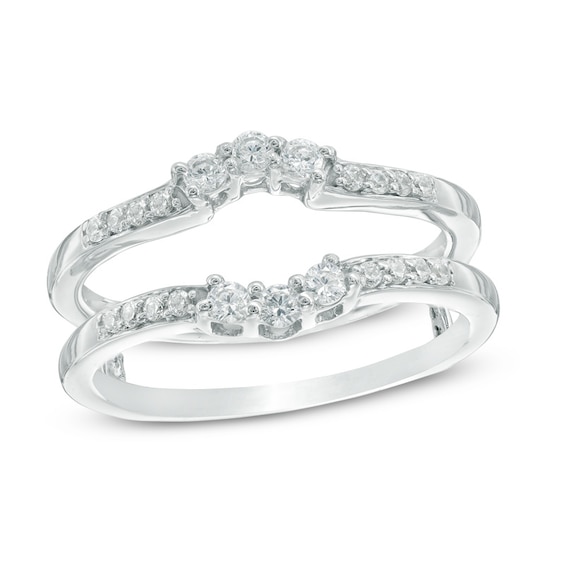 1/3 CT. T.w. Diamond Frame Solitaire Enhancer in 10K White Gold