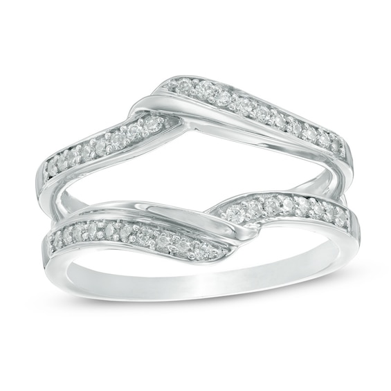 1/4 CT. T.w. Diamond Bypass Solitaire Enhancer in 10K White Gold