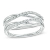 Thumbnail Image 1 of 1/4 CT. T.W. Diamond Double Crossover Solitaire Enhancer in 10K White Gold