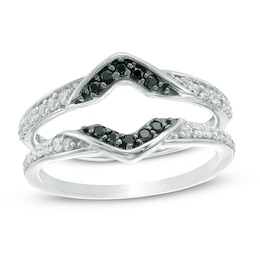 1/4 CT. T.W. Enhanced Black and White Diamond Solitaire Enhancer in 10K White Gold