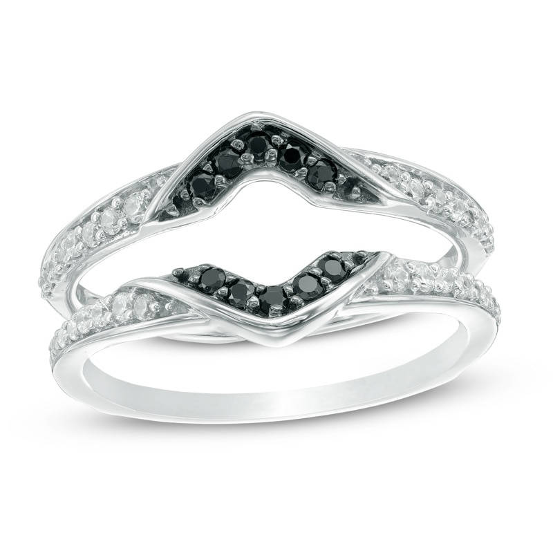 Main Image 1 of 1/4 CT. T.W. Enhanced Black and White Diamond Solitaire Enhancer in 10K White Gold