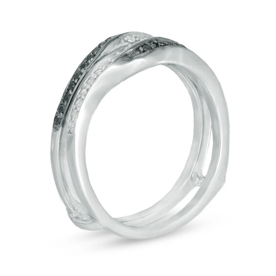 1/3 CT. T.w. Enhanced Black and White Diamond Solitaire Enhancer in 10K White Gold
