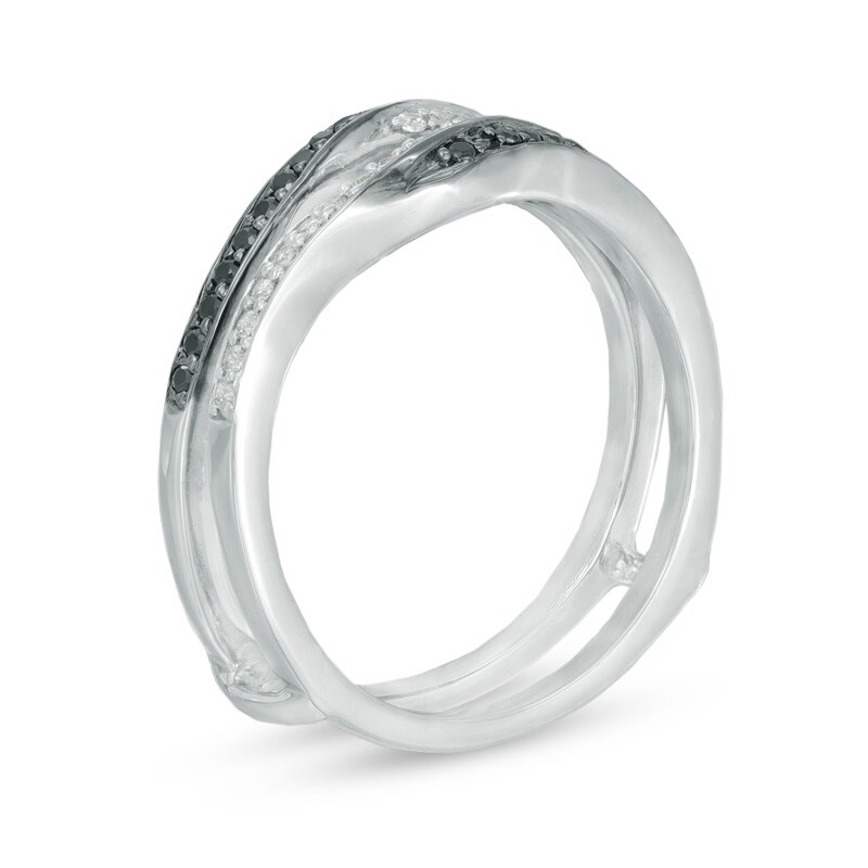 Main Image 2 of 1/3 CT. T.W. Enhanced Black and White Diamond Solitaire Enhancer in 10K White Gold