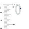 Thumbnail Image 3 of Vera Wang Love Collection 1/6 CT. T.W. Diamond and Blue Sapphire Hoop Earrings in 14K White Gold