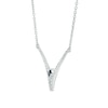 Thumbnail Image 2 of Vera Wang Love Collection 1/5 CT. T.W. Diamond and Blue Sapphire Chevron Necklace in Sterling Silver