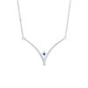 Thumbnail Image 3 of Vera Wang Love Collection 1/5 CT. T.W. Diamond and Blue Sapphire Chevron Necklace in Sterling Silver