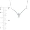 Thumbnail Image 4 of Vera Wang Love Collection 1/5 CT. T.W. Diamond and Blue Sapphire Chevron Necklace in Sterling Silver