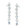 Thumbnail Image 2 of Vera Wang Love Collection 1/5 CT. T.W. Diamond and Blue Sapphire Linear Drop Earrings in 14K White Gold