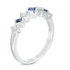 Thumbnail Image 2 of Vera Wang Love Collection 1/6 CT. T.W. Princess-Cut Diamond and Sapphire Band in 14K White Gold