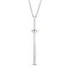 Thumbnail Image 3 of Vera Wang Love Collection 1/10 CT. T.W. Diamond and Blue Sapphire Linear Drop Pendant in 14K White Gold