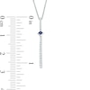 Thumbnail Image 4 of Vera Wang Love Collection 1/10 CT. T.W. Diamond and Blue Sapphire Linear Drop Pendant in 14K White Gold