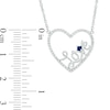 Thumbnail Image 3 of Vera Wang Love Collection 1/5 CT. T.W. Diamond and Blue Sapphire Heart "Love" Necklace in Sterling Silver