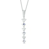 Thumbnail Image 3 of Vera Wang Love Collection 1/6 CT. T.W. Diamond and Blue Sapphire Alternating Drop Pendant in 14K White Gold