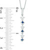 Thumbnail Image 4 of Vera Wang Love Collection 1/6 CT. T.W. Diamond and Blue Sapphire Alternating Drop Pendant in 14K White Gold