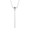Thumbnail Image 1 of Vera Wang Love Collection 1/5 CT. T.W. Diamond and Blue Sapphire "V" Drop Necklace in Sterling Silver