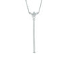 Thumbnail Image 3 of Vera Wang Love Collection 1/5 CT. T.W. Diamond and Blue Sapphire "V" Drop Necklace in Sterling Silver