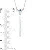 Thumbnail Image 3 of Vera Wang Love Collection 1/5 CT. T.W. Diamond and Blue Sapphire "V" Drop Necklace in Sterling Silver