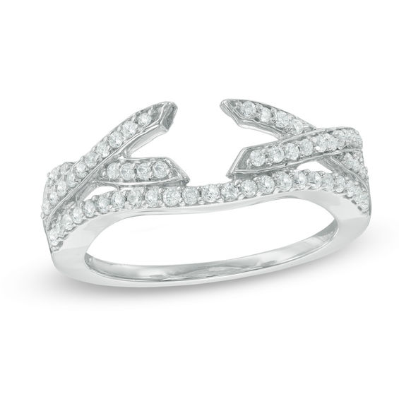 1/3 CT. T.w. Diamond Twist Solitaire Enhancer in 10K White Gold