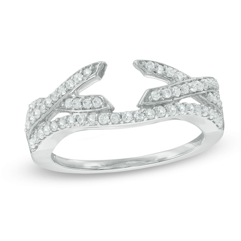 1/3 CT. T.W. Diamond Twist Solitaire Enhancer in 10K White Gold