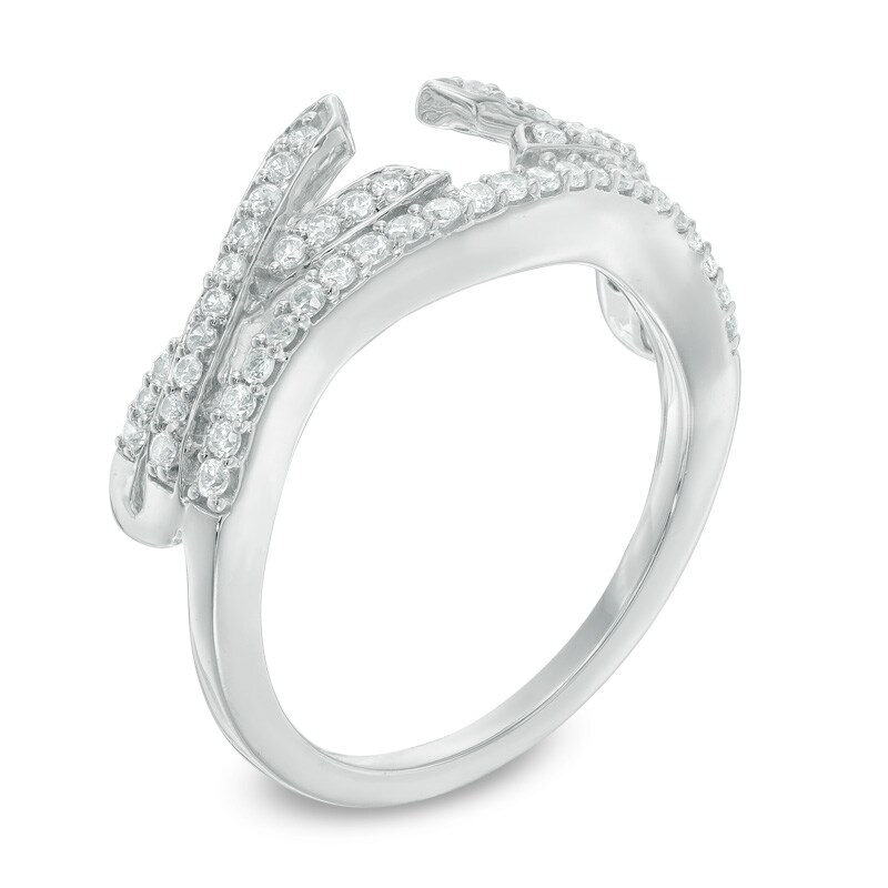 1/3 CT. T.W. Diamond Twist Solitaire Enhancer in 10K White Gold