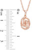 Thumbnail Image 2 of Oval Morganite and Diamond Accent Orbit Frame Pendant in Sterling Silver with 14K Rose Gold Plate