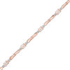 Thumbnail Image 1 of Oval Morganite and Diamond Accent Bracelet in Sterling Silver with 14K Rose Gold Plate