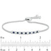 Thumbnail Image 1 of Lab-Created Blue and White Sapphire Line Bolo Bracelet in Sterling Silver - 8.5"