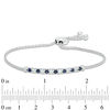 Thumbnail Image 2 of Lab-Created Blue and White Sapphire Line Bolo Bracelet in Sterling Silver - 8.5"