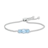 Thumbnail Image 0 of 6.0mm Swiss Blue Topaz Three Stone Bolo Bracelet in Sterling Silver - 8.5"