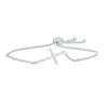 Thumbnail Image 1 of Lab-Created White Sapphire Sideways Cross Bolo Bracelet in Sterling Silver - 9.0"